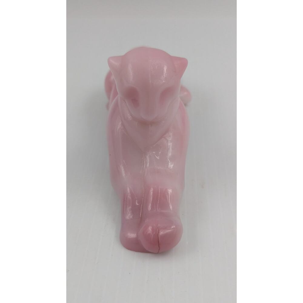 Heisey by Fenton Pink Rosalene Glass Panther Tiger Figurine Limited Edition #364 - Picture 2 of 10